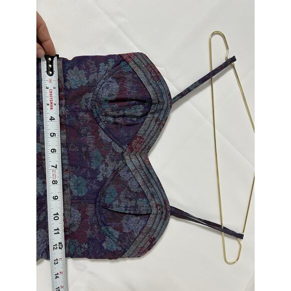 Free People Vintage Tapestry Mini Bustier Dress Vampire Diaries Size 0 Purple - Picture 7 of 9